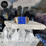 Nouvelles Tailles pour La Chevalière en Argent Massif 925 avec du Lapis-Lazuli d'Afghanistan de Qualité AA