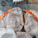 Réalisation d'un Collier Aventurine Orange de 8 mm et un Pendant Arbre de Vie Aventurine Verte