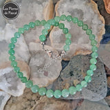 Réalisation d'un Collier en Aventurine Verte du Brésil de Grade A Boules de 8 et 10 mm