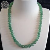 Réalisation d'un Collier en Aventurine Verte du Brésil de Grade A Boules de 8 et 10 mm de 47 cm + 4 cm
