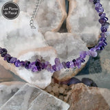 Collier Baroque Améthyste du Brésil de 45 cm + 4 cm