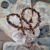 Collier Baroque Œil de Tigre Pierres Chips de 48 cm + 4 cm