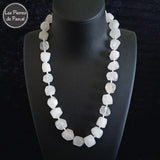 Collier en Cristal de Roche en Forme de Petits Cubes à Pointes du Brésil de Grade A Longueur de 50 cm