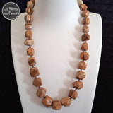 Collier en Jaspe Paysage en Forme de Petits Cubes à Pointes de Namibie de Grade A Longueur de 50 cm