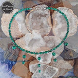 Réalisation d'un Collier en Malachite du Congo Grade 2A, Boules de 6, 8, 10 mm et de Formes Diverses avec 5 Pendants
