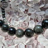Réalisation d'un Collier Obsidienne Œil Céleste ou Arc en Ciel du Mexique