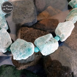Collier en Pierre Brute Amazonite et Perles de 6 mm