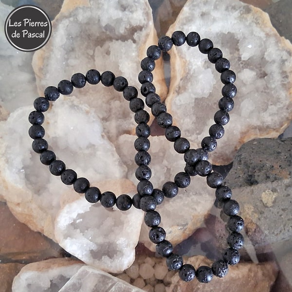 Collier en Pierre de Lave de 8 mm de 55 cm