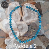 Collier en Apatite Bleue de Qualité A+ Boules de 10 mm