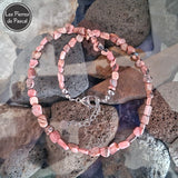 Réalisation d'un Collier Rhodochrosite Rose de 46 cm + 4 cm