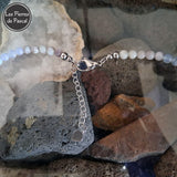 Collier Agate Dentelle et Tourmaline Rose