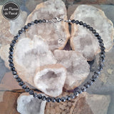 Réalisation d'un Collier Ras de Cou en Labradorite Scandinave Grade A+ Boules de 6 mm de 42 cm + 4 cm