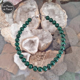 Réalisation d'un Collier en Malachite "Dark" (Foncée) du Congo Grade 2A+ Boules de 12 mm de 43 cm + 4