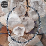 Réalisation d'un collier en Obsidienne Flocon de Neige des États-Unis Grade A+ Boules de 6 mm de 42 cm + 5 cm
