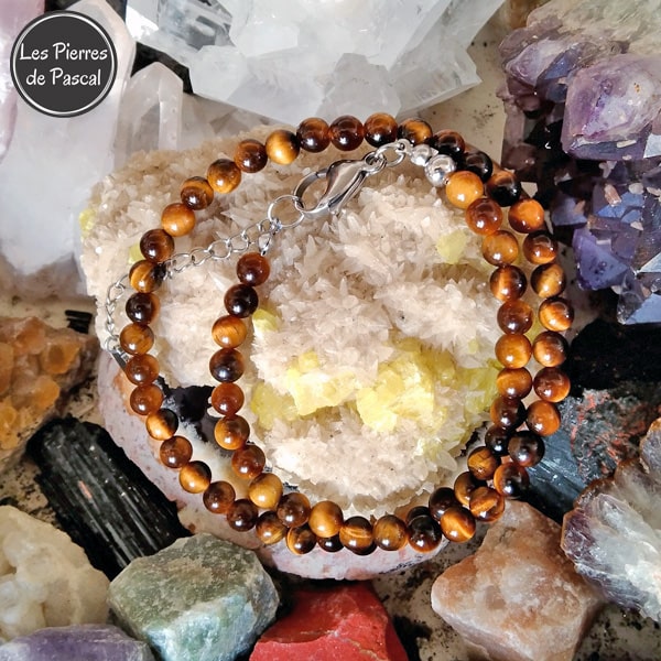 Collier oeil de tigre 6 mm