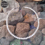 Réalisation d'un Ras de Cou en Pierre de Lune Arc en Ciel du Sri Lanka Grade 2A Boules de 6 mm de 43 cm + 4 cm