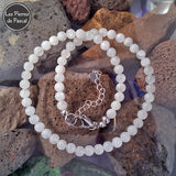 Réalisation d'un Ras de Cou en Pierre de Lune Arc en Ciel du Sri Lanka Grade 2A Boules de 6 mm de 43 cm + 4 cm