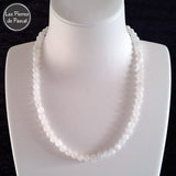 Réalisation d'un Ras de Cou en Pierre de Lune Arc en Ciel du Sri Lanka Grade 2A Boules de 6 mm de 43 cm + 4 cm