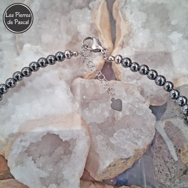 Réalisation d'un Collier Ras de Cou en Hématite de 6 mm de 44 cm + 4 cm