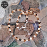 Collier Citrine Claire Naturelle du Brésil Grade 2A et Œil de Tigre Afrique du Sud 2A Boules de 6 mm de 43 cm + 4 cm
