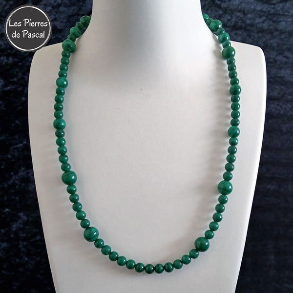 Commande Annick M. - Collier Malachite du Congo Boules de 6, 8 et 10 mm et Bracelets de Pouce en Malachite 6 mm