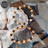 Bracelets en Citrine Naturelle et Œil de Tigre Boules de 8 mm Taille de Poignet 19 cm