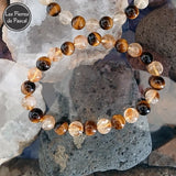 Bracelets en Citrine Naturelle et Œil de Tigre