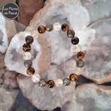 Bracelets avec Citrine, Labradorite et Œil de Tigre 8 mm