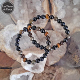 Commande Laurence B. - 2 Bracelets avec 10 Pierres de Protection 8 mm Grade A et 2A Tailles 17 et 19 cm