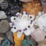 Commande Corinne M. - 2 Bracelets avec 4 et 5 Pierres de 6 mm et 1 Fleur de Vie en Bois