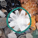 Bracelet de Cheville en Malachite du Congo Grade 2A Boules de 6 mm Taille 25 cm