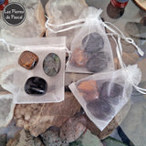 3 Trios de Pierres Roulées de Protection, Labradorite, Œil de Tigre et Tourmaline Noire