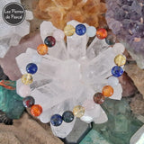 Commande Mireille N. - Bracelet avec Bloodstone, Cornaline, Aigue-marine, Lapis-Lazuli, Citrine et Quartz Rose Boules de 8 mm