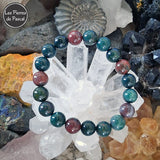 Bracelet jaspe sanguin (héliotrope) Grade A 10 mm N°2