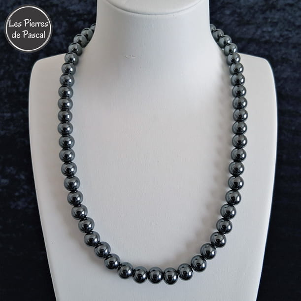 Collier hématite 10 mm de 50 cm