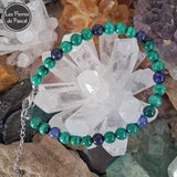 Bracelet de Cheville Malachite du Congo Grade A et Sodalite du Brésil Grade A de 8 mm