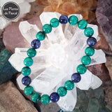 Bracelet de Poignet Malachite du Congo Grade A et Sodalite du Brésil Grade A de 8 mm