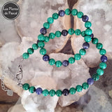Bracelet de Cheville et Bracelet de Poignet Malachite du Congo Grade A et Sodalite du Brésil Grade A de 8 mm
