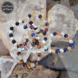 Commande Spéciale Sophie P. - 5 Bracelets avec Mélange de Pierres Naturelles Boules de 8 mm