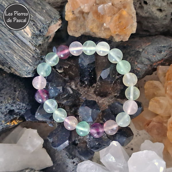 Commande Spéciale Sophie P. - 5 Bracelets avec Mélange de Pierres Naturelles Boules de 8 mm