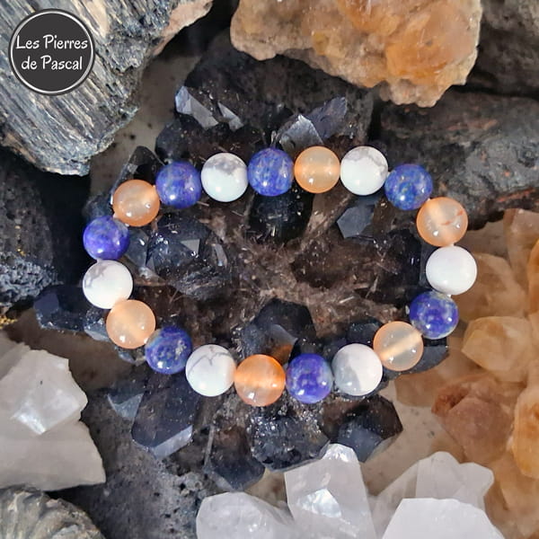 Commande Spéciale Sophie P. - 5 Bracelets avec Mélange de Pierres Naturelles Boules de 8 mm