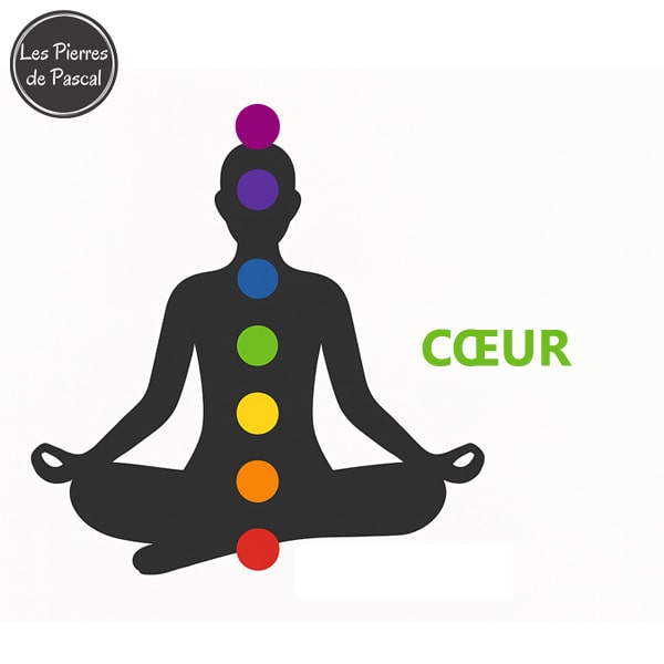 silhouette avec la position du chakra cœur