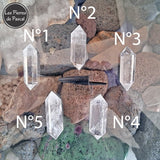 5 Nouvelles Doubles Pointes Hexagonales en Cristal de Roche de 5,5 cm