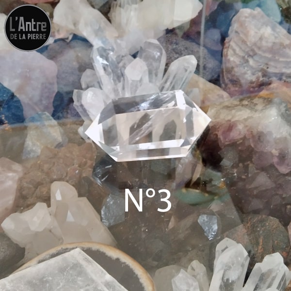 4 Nouvelles Doubles Pointes Hexagonales en Cristal de Roche ou Quartz Hyalin de 5,5 et 6 cm de Long