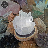 Druse de Cristal de Roche ou Quartz Hyalin du Brésil avec 15 Pointes de Grade 3A de 451 g