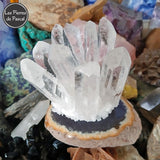 Druse de Cristal de Roche ou Quartz Hyalin du Brésil avec 9 Pointes