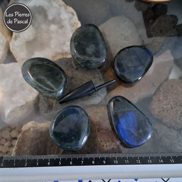 5 Nouveaux Galets en Labradorite de Madagascar Grade 2A 4 cm environ