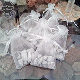 Plusieurs Lots de 50 g de Pierres Roulées Polies Howlite Blanche du Zimbabwe Grade A