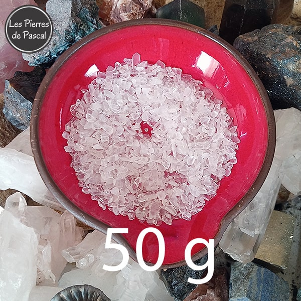 Lot de Cristal de Roche 1 - 2 mm de Grade A pour Recharger les Minéraux de 50 g