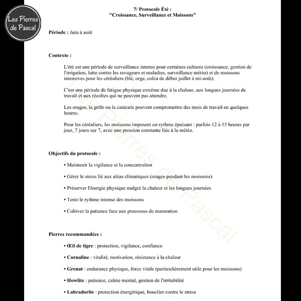 Page Protocole 7 E-book "21 Pierres Pour Agriculteurs et Éleveurs"
- Guide Pratique de 110 Pages en Format PDF